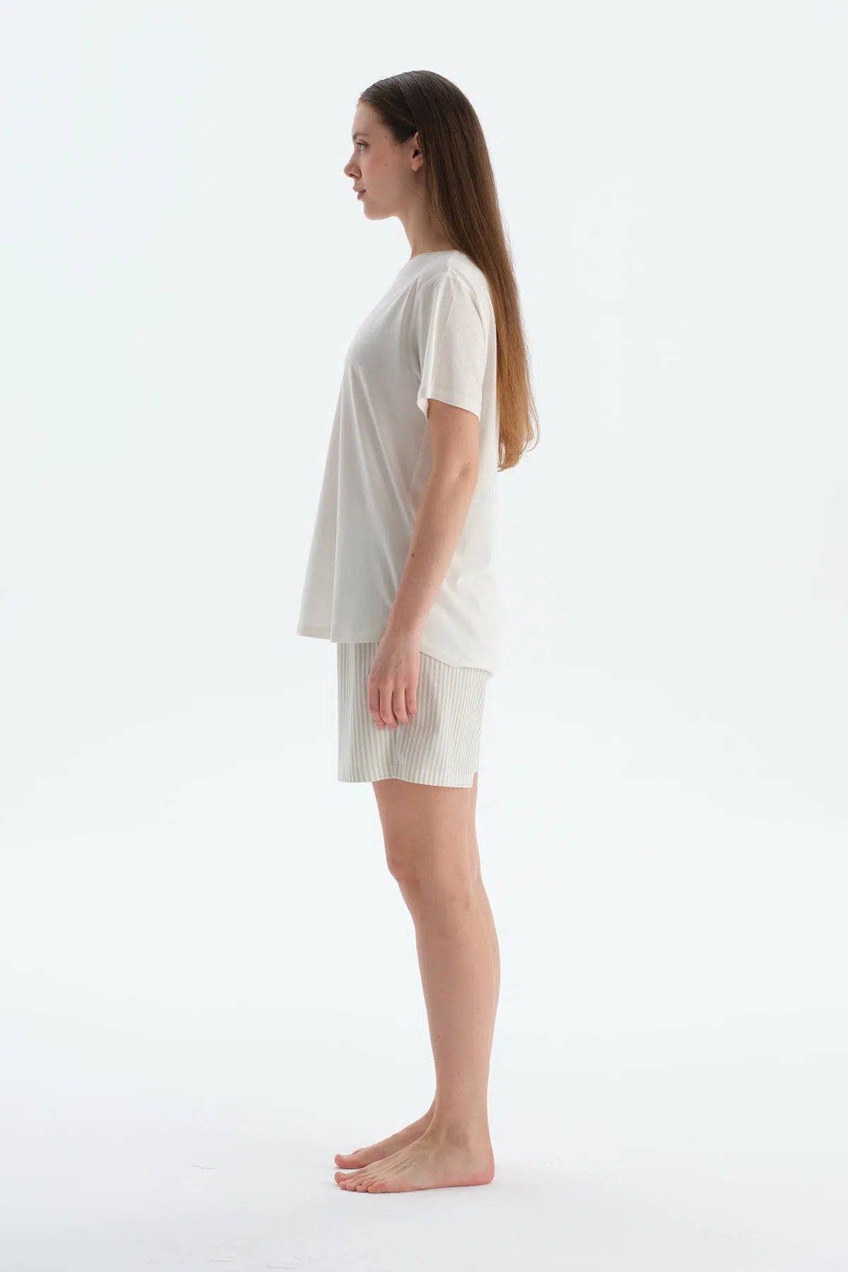 Açık Yeşil Penye Modal Ikili Şort