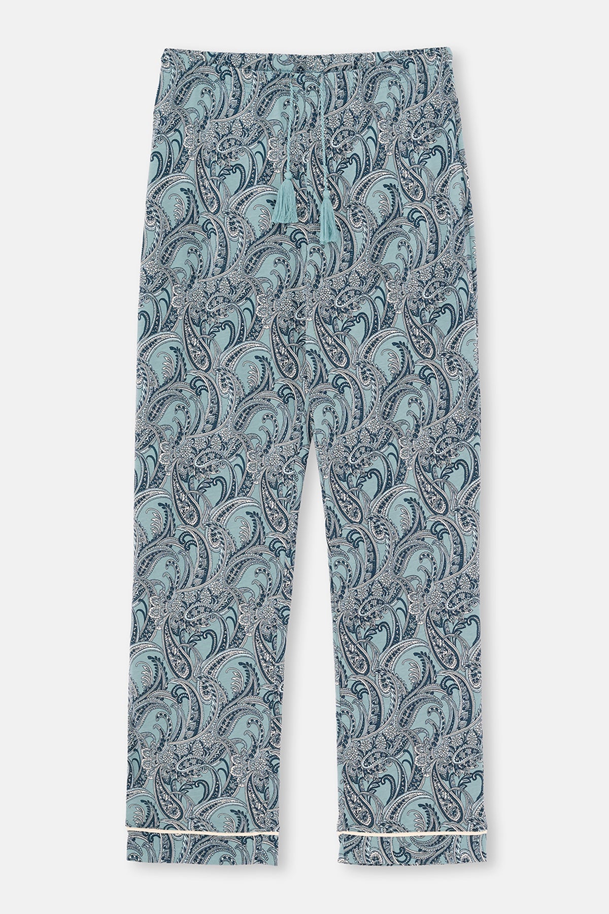 Ada Çayı Şal Desenli Gömlek Pantolon Pijama Takımı