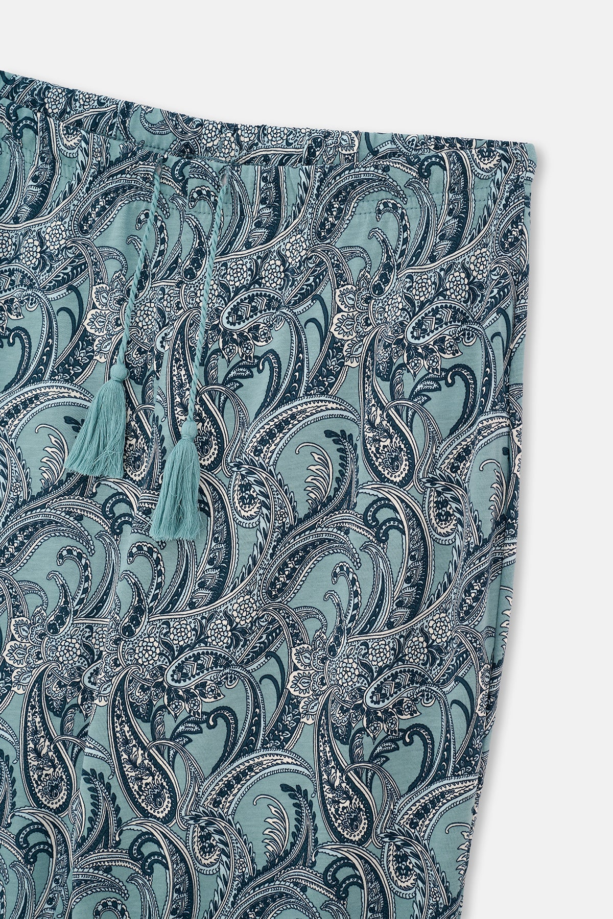 Ada Çayı Şal Desenli Gömlek Pantolon Pijama Takımı