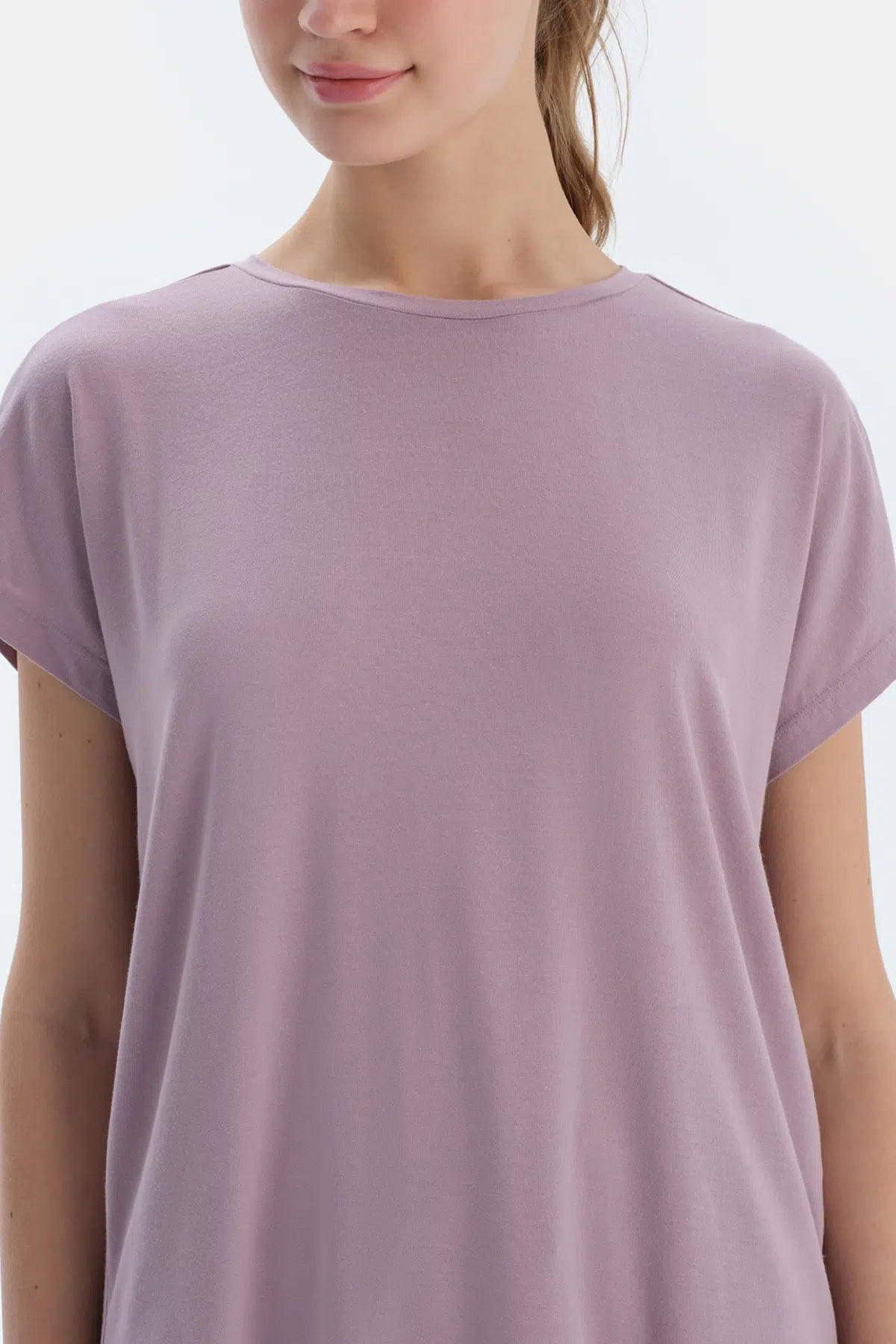 Açık Lila Düşük Kollu Modal Tişört Pantolon Pijama Takımı