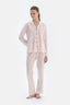 Ekru Kalp Ve Çizgi Baskılı Penye Modal Gömlek Pantolon Pijama Takımı