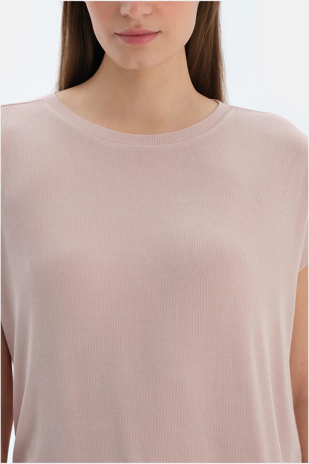 Açık Pembe Bisiklet Yaka Jogger Paça Viskon Kaşkorse Pijama Takımı