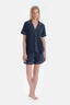 Indigo Cool Touch Biye Detaylı Gömlek Şort Pijama Takımı