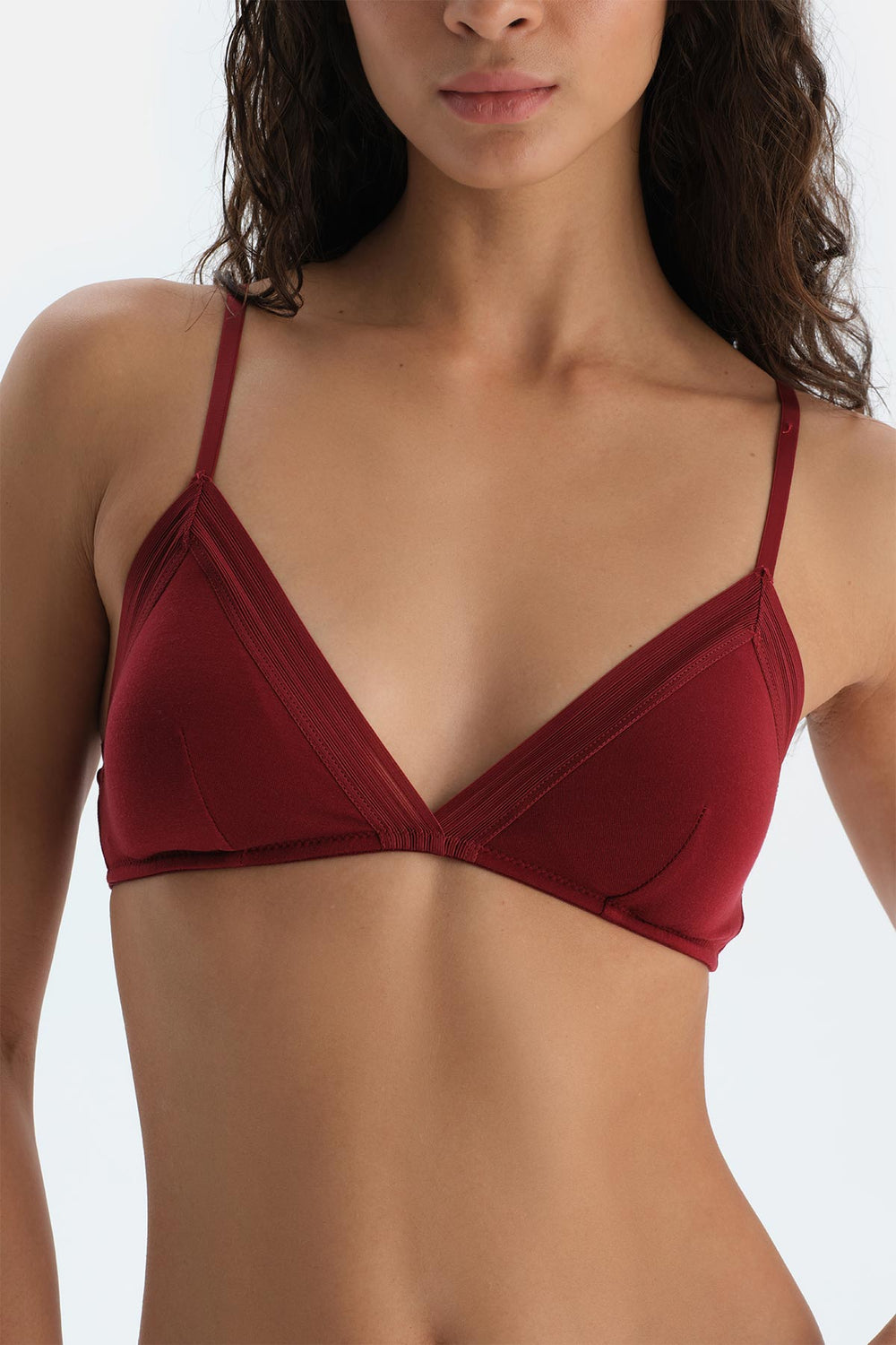 Bordo Basic Üçgen Formlu Soft Sütyen