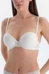 Beyaz Aksesuar Detaylı Dantelli Tam Dolgulu Sütyen