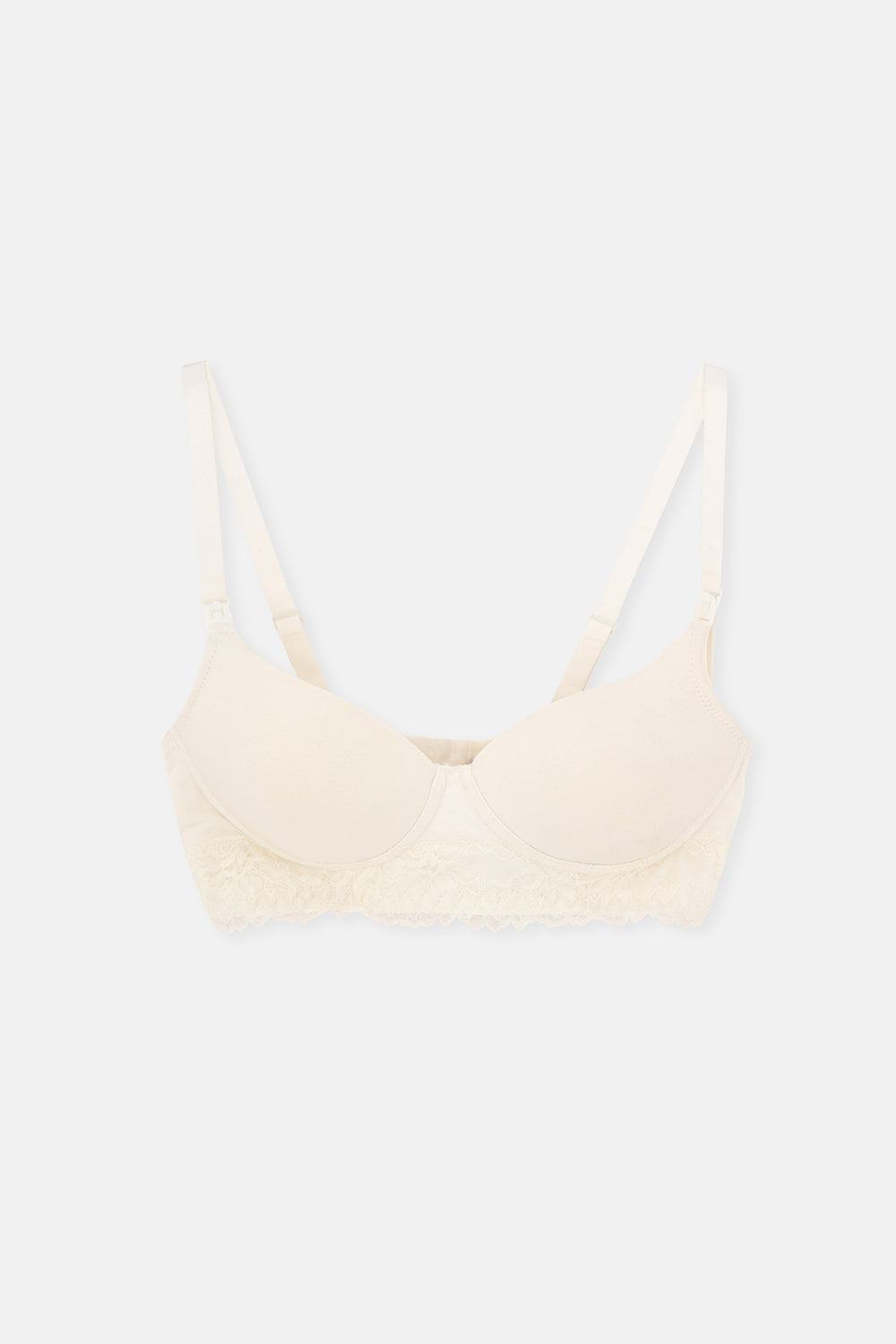 Ekru Dantel Detaylı Micromodal Kaplı Sütyen