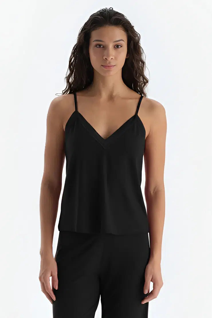 Siyah Basic İnce Askılı Atlet