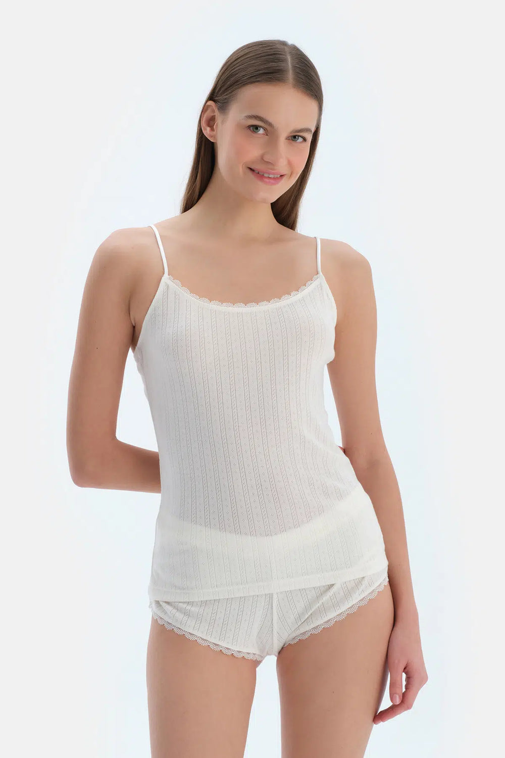 Ekru Poıntel Ince Askılı Atlet