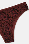 Kızıl Kahve-Koyu Bej Kadın 3'lü Desenli Brazilian Külot