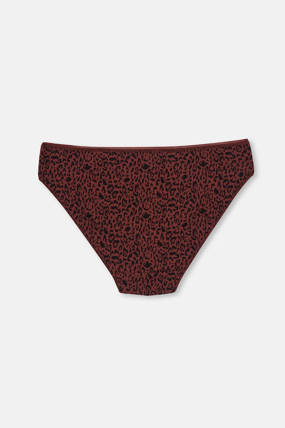 Kızıl Kahve-Koyu Bej Kadın 3'lü Desenli Brıef Külot