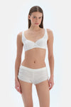 Ekru Yanları Büzgülü Poıntel Boyshort