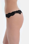 Siyah Aksesuar Detaylı Dantelli G-Strıng Külot