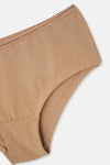 Kahverengi-Somon Kadın 3'lü Düz Hıpster Külot
