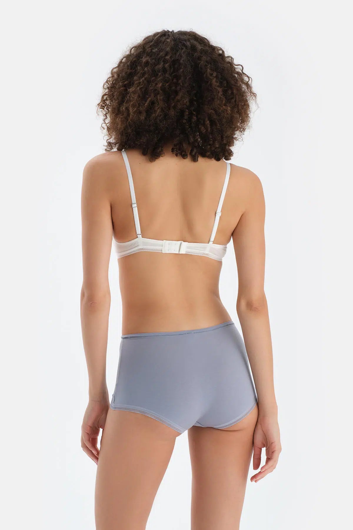 Buz Mavisi Dantel Detaylı Boyshort Külot