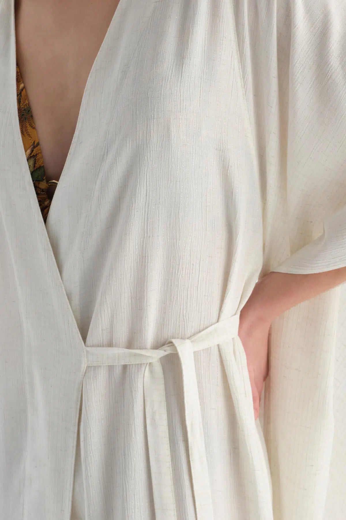 Ekru Uzun Kimono