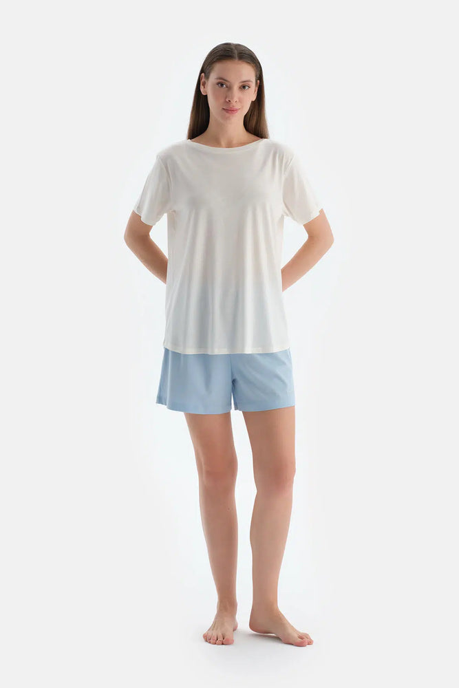 Mavi Penye Modal Ikili Şort