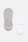 Beyaz-Gri Melanj Kadın 2'li Görünmez Çorap