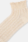 Bej Kadın Buğday Örgülü Patik Çorap
