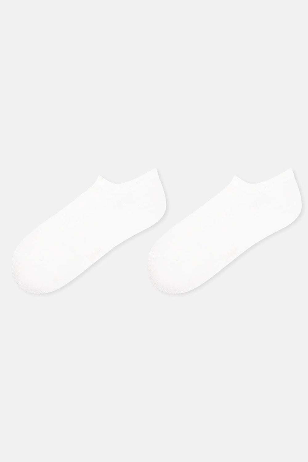 Beyaz-Pudra Kadın 2'li Bambu Patik Çorap