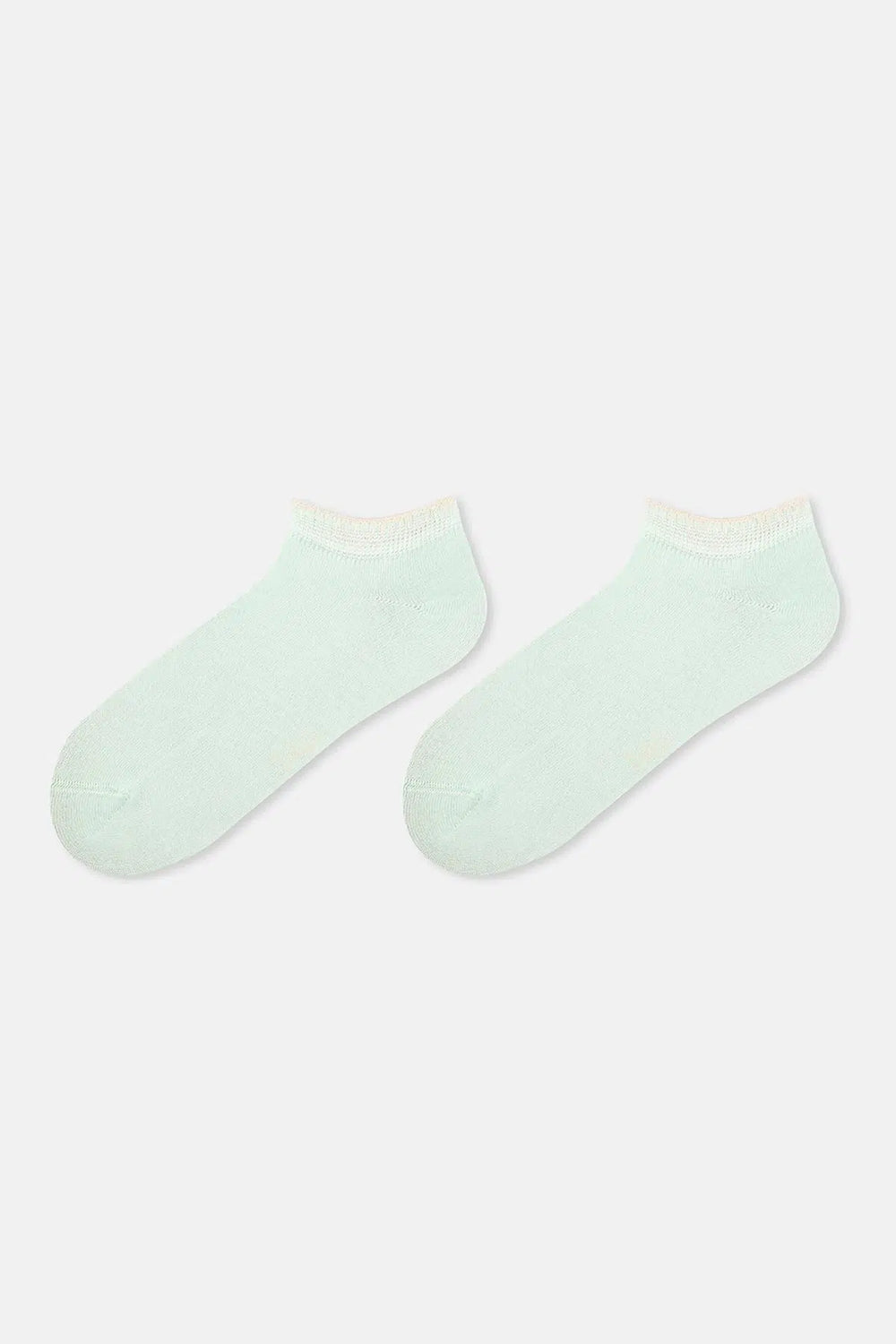 Ekru-Mint Kadın 2'li Bambu Patik Çorap