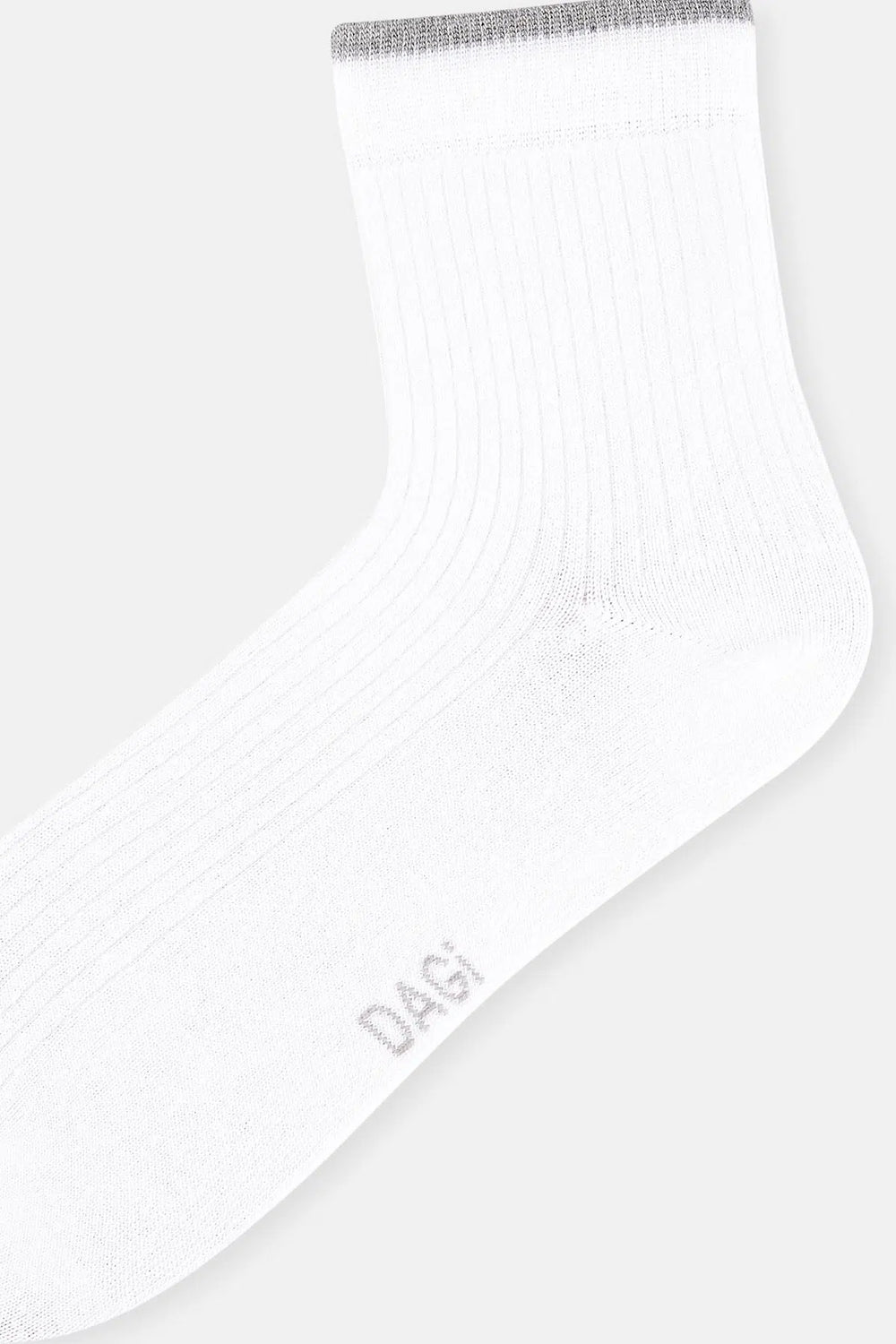 Beyaz Kadın Şerit Desenli Bambu Çorap