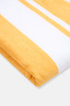 Sarı Boyuna Çizgi Desenli Kadife Havlu 80X150