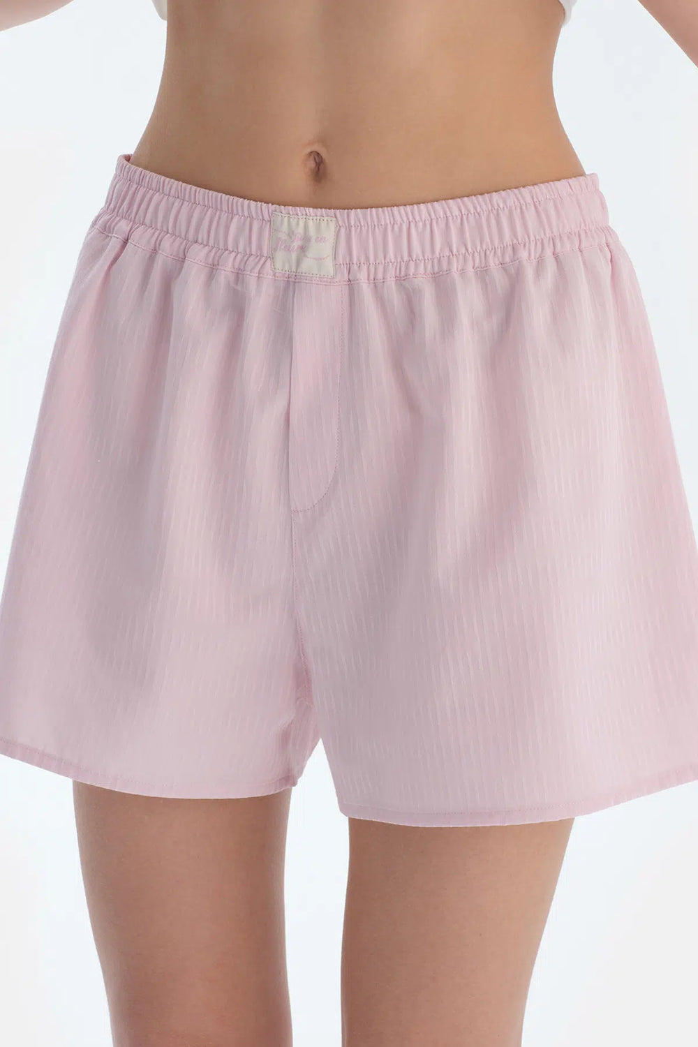 Ekru Nakış Detaylı Dokuma Şortlu Pijama Takımı