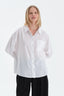 Kırık Beyaz Uzun Kollu Keten Lyocell Karışımlı  Dokuma Gömlek