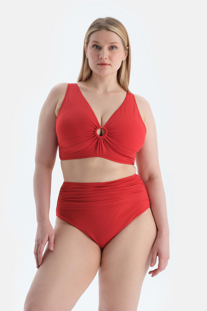 Kırmızı Yüksek Bel Bikini Alt