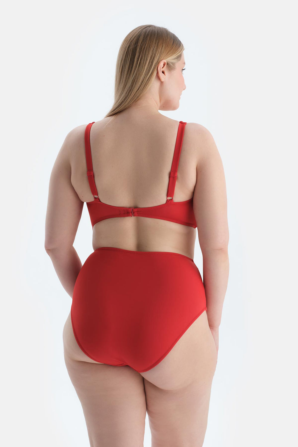 Kırmızı Yüksek Bel Bikini Alt