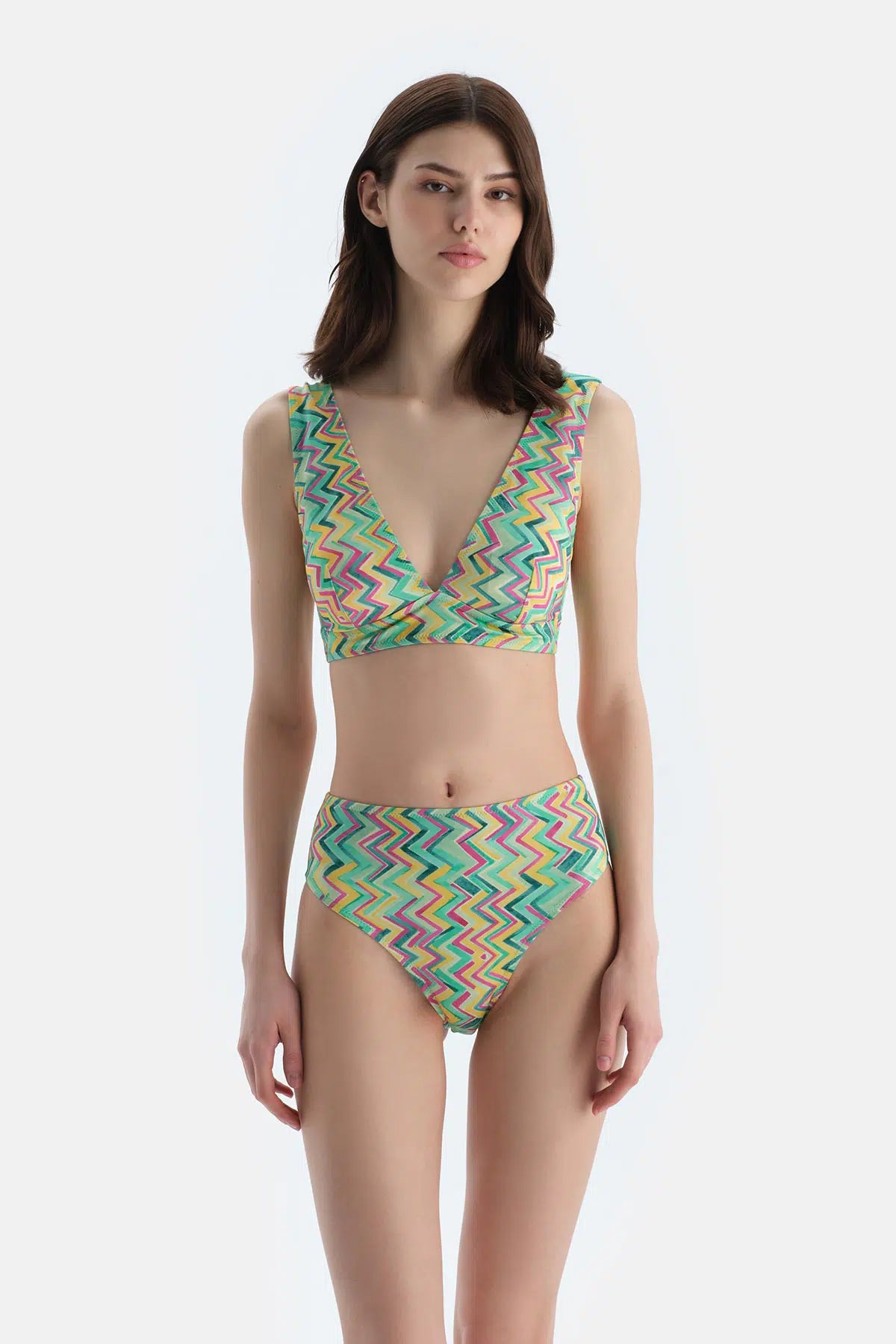 Multicolor Yüksek Bel Bikini Alt