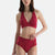 Bordo Tül Detaylı Yüksek Bel Bikini Alt