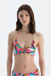 Multicolor Üçgen Geniş Bikini Üst