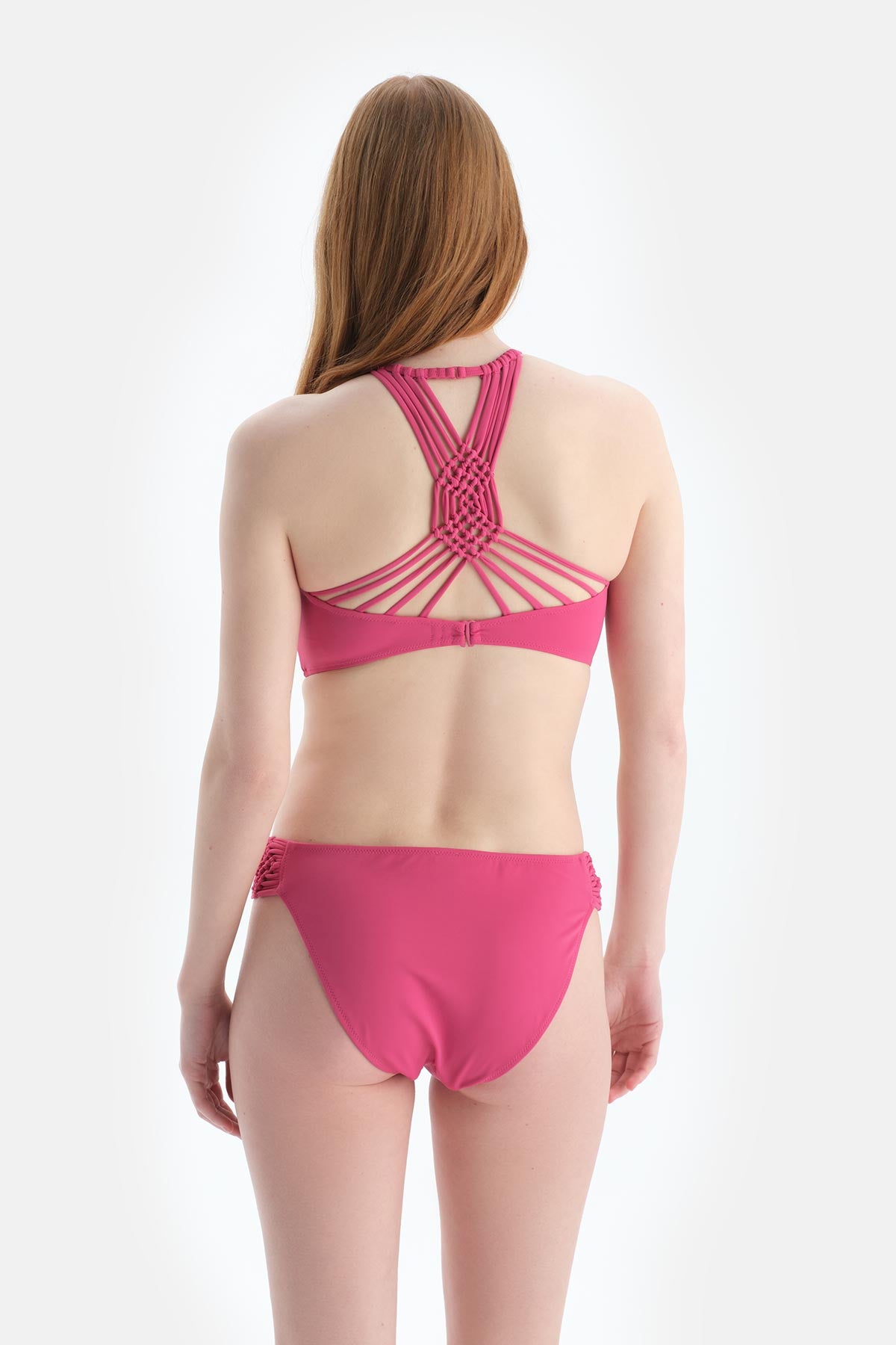 Fuşya Halter Yaka Bikini Üst
