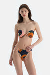 Multicolor Straplez Bikini Üst