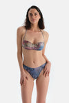 Multicolor Straplez Bikini Üst