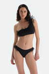 Siyah Tek Omuz Bikini Üst