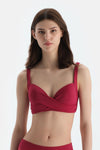 Bordo Kaplı Bikini Üstü