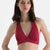 Bordo Üçgen Geniş Bikini Üst