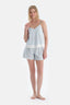 Açık Mavi Halat Desenli Atlet Şort Pijama Takımı