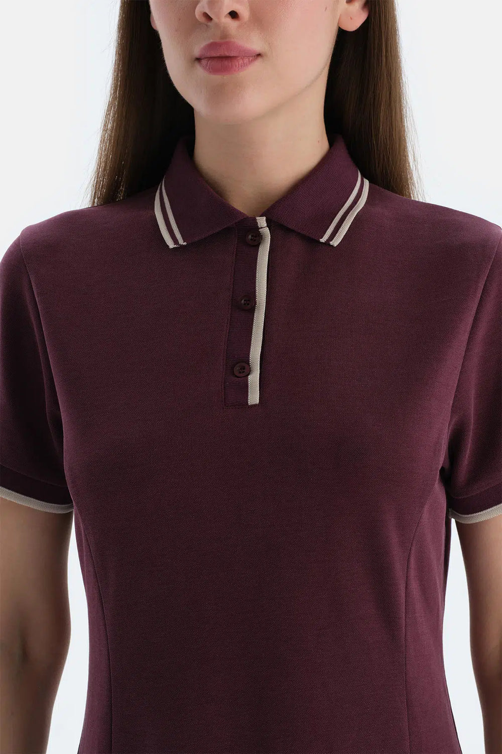 Mürdüm Kadın Modal Karışımlı Kısa Kollu Düğmeli Elbise