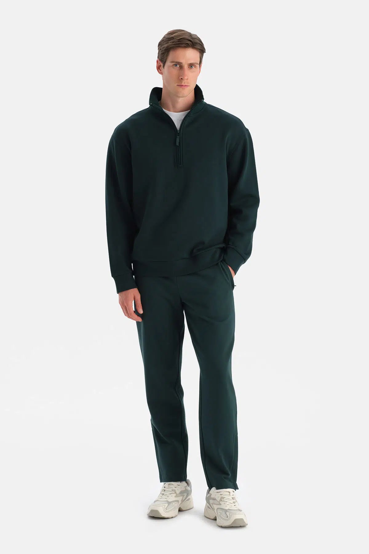 ERKEK YARIM FERMUARLI SWEATSHIRT