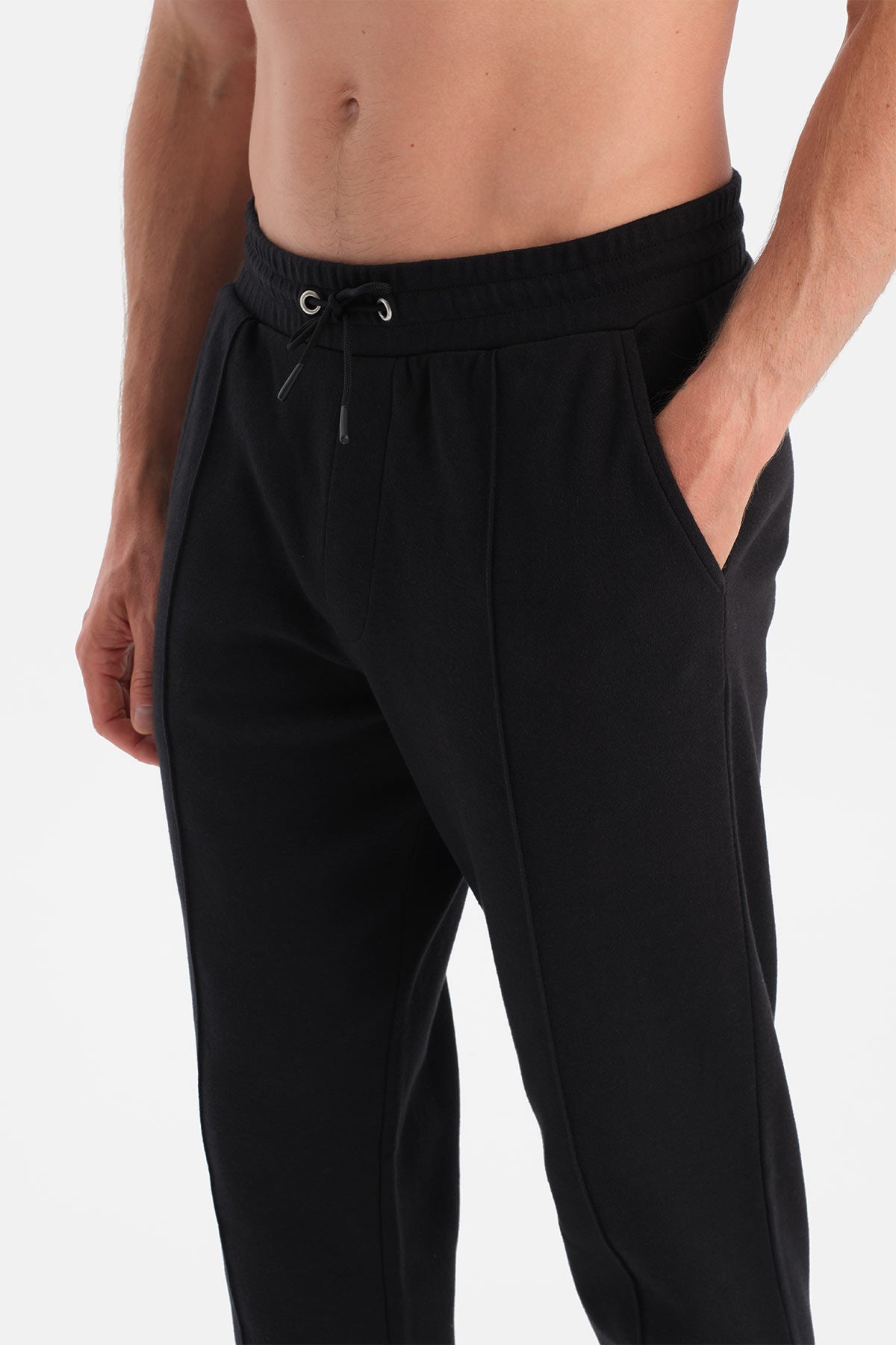 PATLET DETAYLI NERVÜRLÜ DÜZ PAÇA PANTOLON