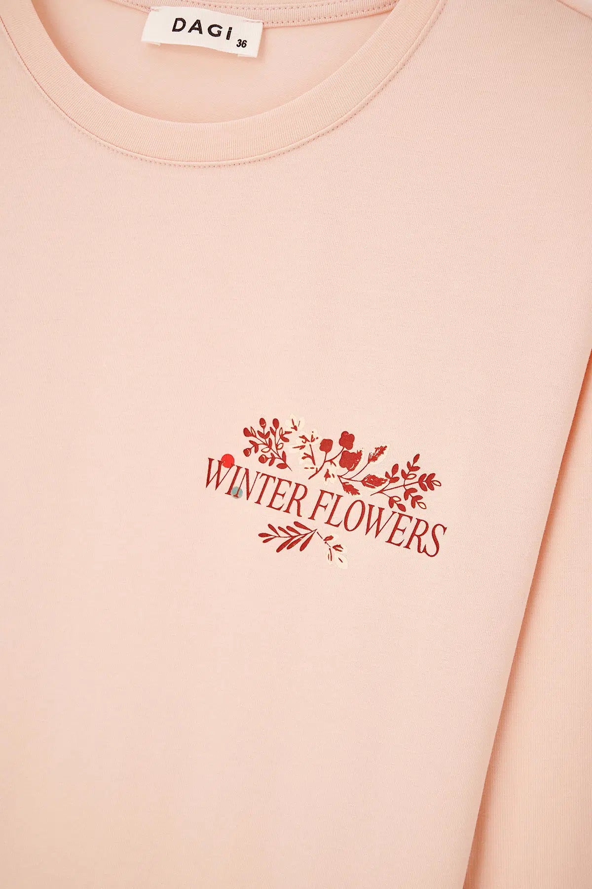 Pudra Uzun Kollu Pijama Takımı