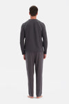 Antrasıt Dikiş Detaylı Ve Patlı Termal Tişört Pantolon Pijama Takımı