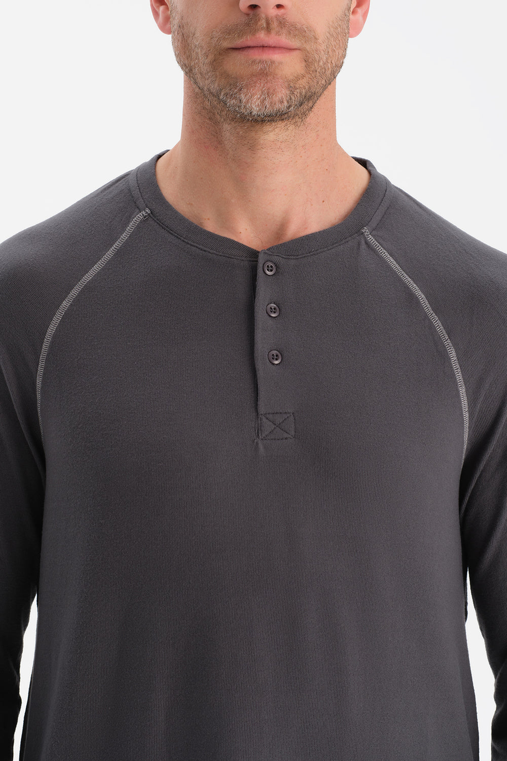 Antrasıt Dikiş Detaylı Ve Patlı Termal Tişört Pantolon Pijama Takımı