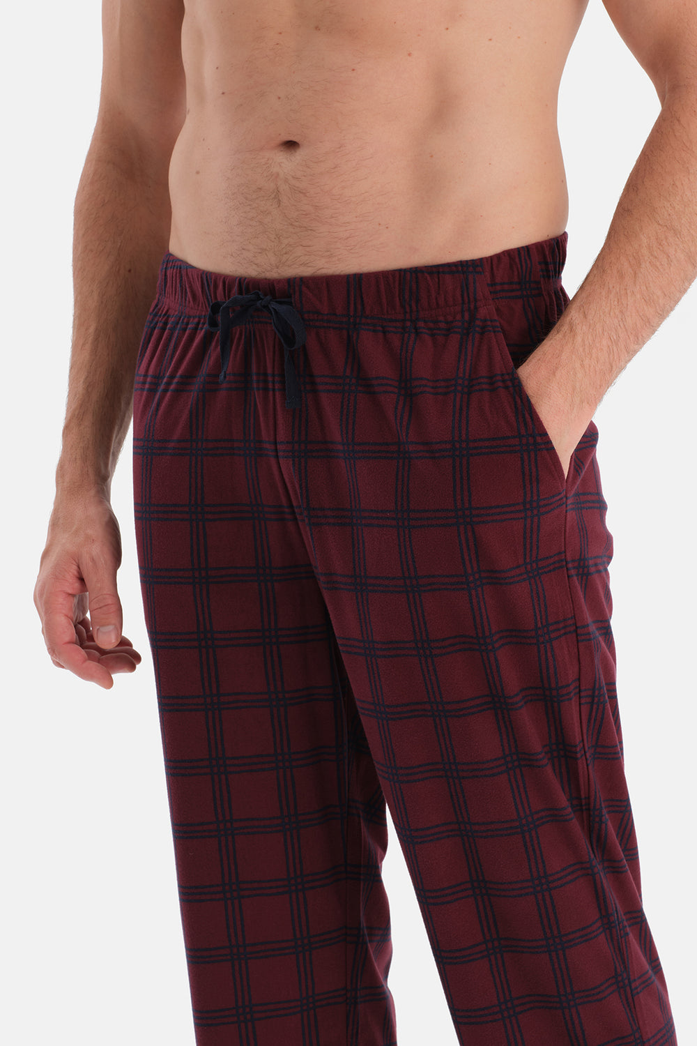 Lacivert Dikiş Detaylı Waffle Tişört Pantolon Pijama Takımı