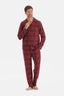 Kırmızı Ekose Termal Gömlek Pantolon Pijama Takımı