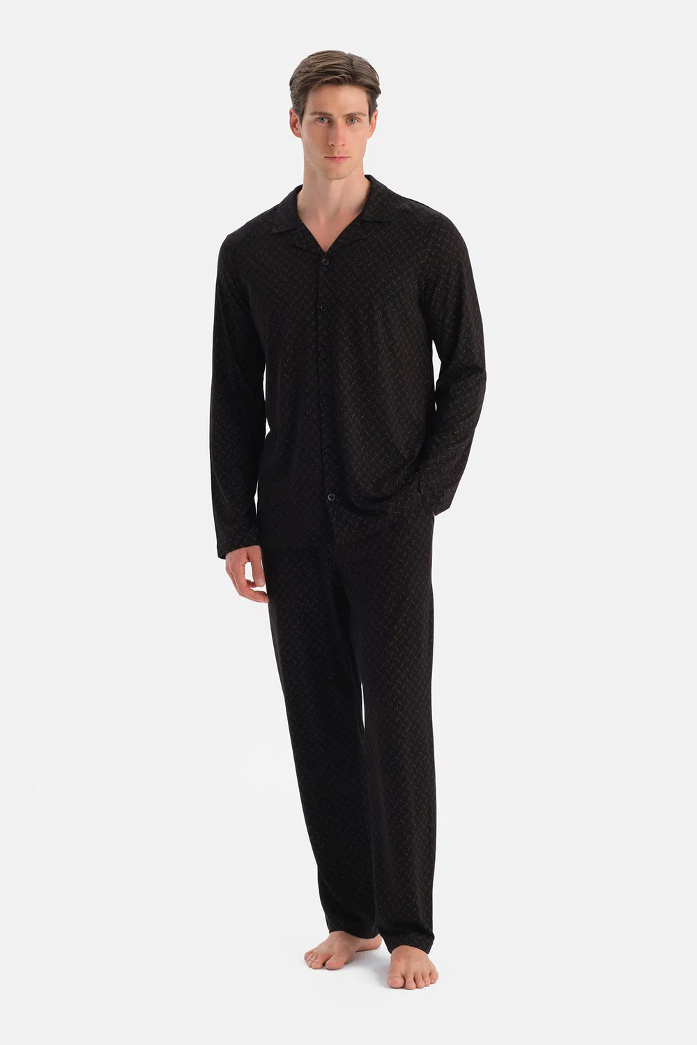 Siyah Uzun Kollu Gömlek Pantolon Takım