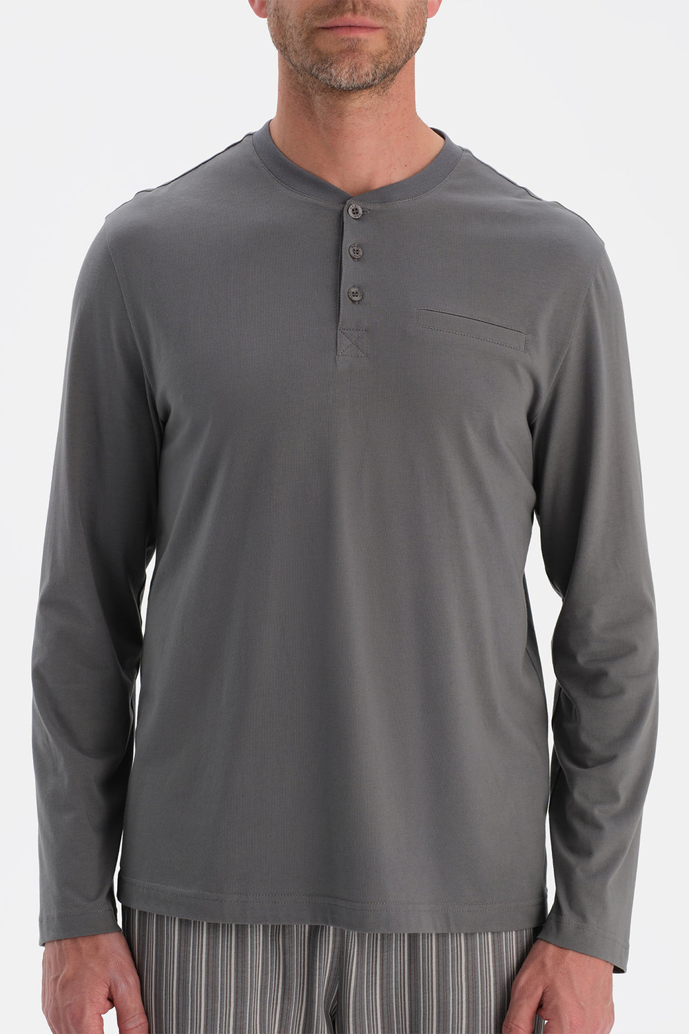 UZUN KOLLU ÜÇLÜ PİJAMA TAKIM